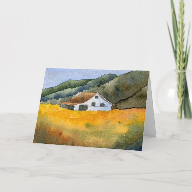 Cartão Ficha de saudação "Hay Fields" (Frente)