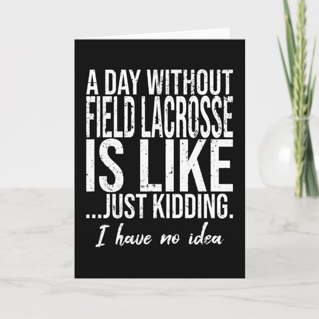 Cartão Field Lacrosse funny sports gift (Frente)