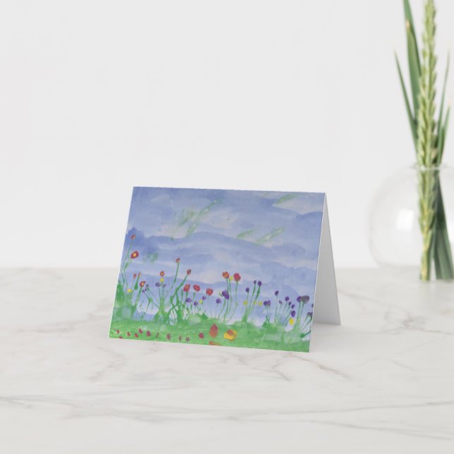 Cartão FIELD OF FLOWERS notecard (Frente)