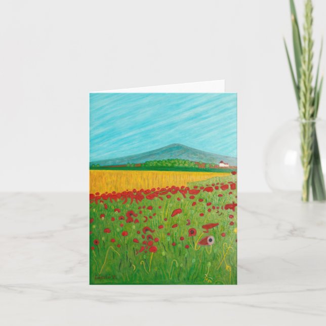 Cartão Field of Poppies Note Card (Frente)