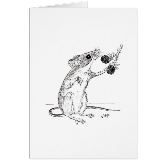 Cartão Fieldmouse & amoras-pretas (Frente)