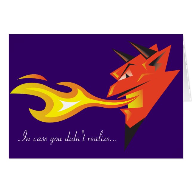 Cartão Fiery Devil's Head: "Caso não tenha percebido..." (Frente Horizontal)