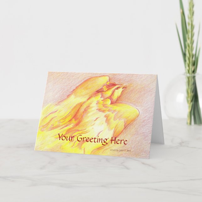 Cartão Fiery Phoenix Greeting Card (Frente)