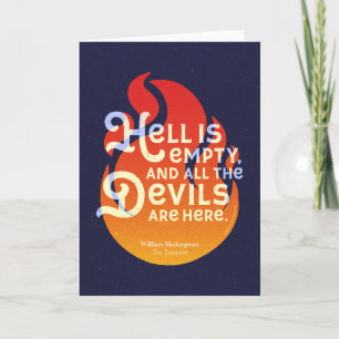 Cartão Fiery William Shakespeare O Inferno está Vazio