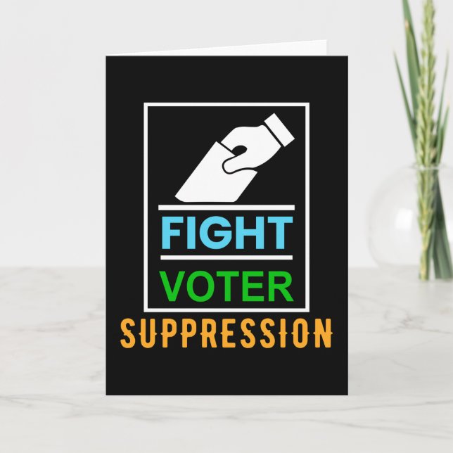 Cartão Fight Voter Suppression - Election Design (Frente)
