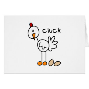 Cartão Figura camiseta e presentes da vara da galinha