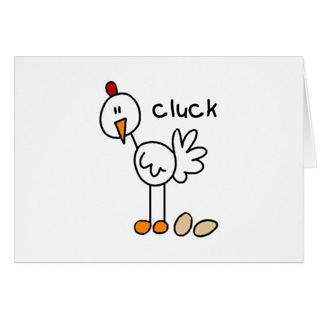 Cartão Figura camiseta e presentes da vara da galinha (Frente Horizontal)