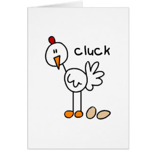 Cartão Figura camiseta e presentes da vara da galinha