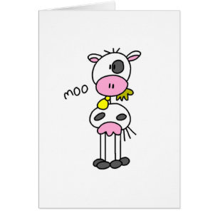 Cartão Figura camiseta e presentes da vara da vaca