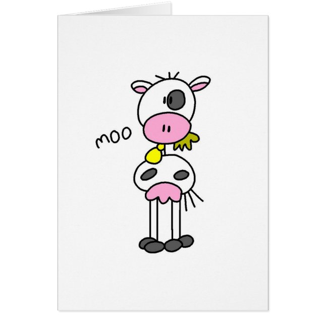 Cartão Figura camiseta e presentes da vara da vaca (Frente)