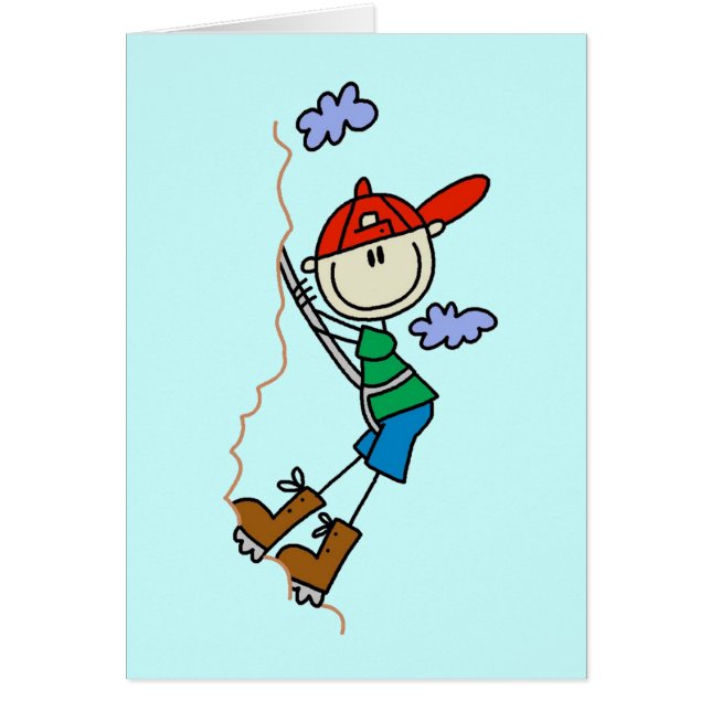 Cartão Figura camiseta e presentes da vara do alpinismo (Frente)