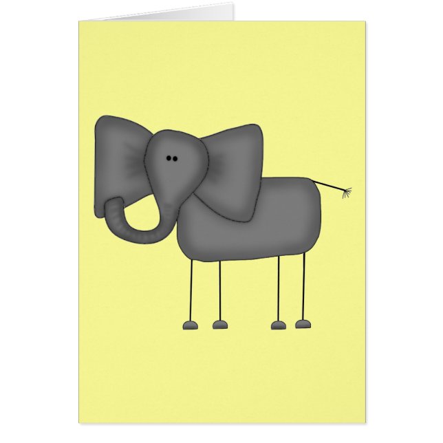 Cartão Figura camiseta e presentes da vara do elefante (Frente)