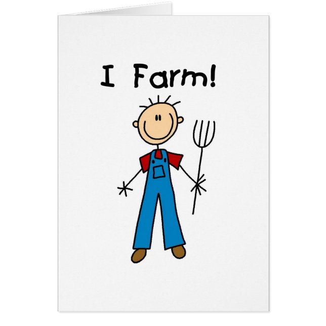 Cartão Figura camiseta e presentes da vara do fazendeiro (Frente)