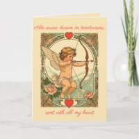 Figura Cherubica Fofa Com Corações e Rosas