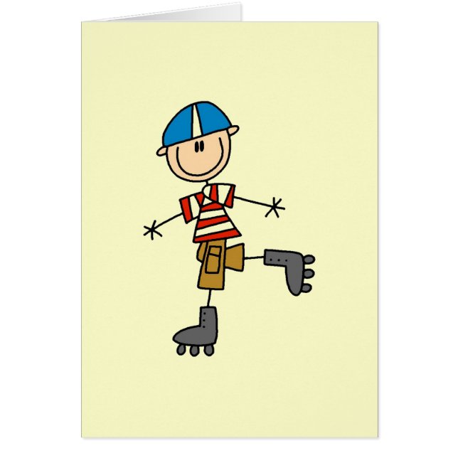 Cartão Figura da vara da patinagem de rolo (Frente)