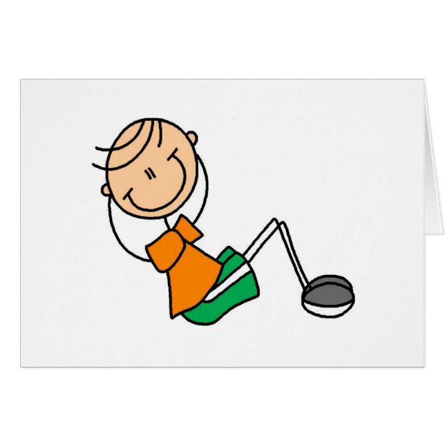 Cartão Figura da vara que exercita t-shirt e presentes (Frente Horizontal)