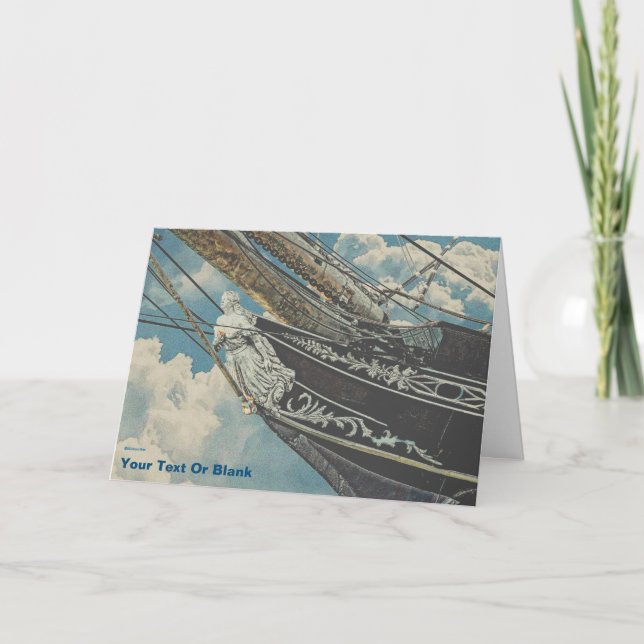 Cartão Figura de proa da Barque Elissa (Frente)