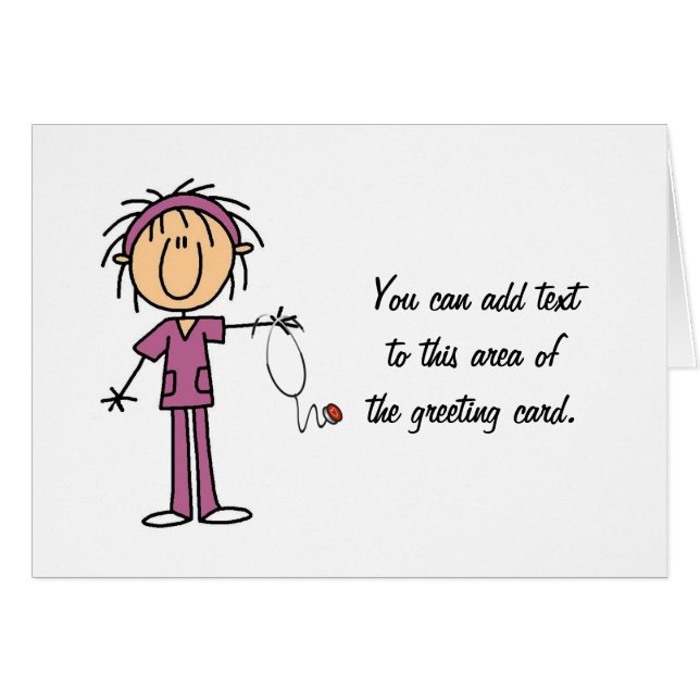 Cartão Figura fêmea branca t-shirt e presente da vara da (Frente Horizontal)