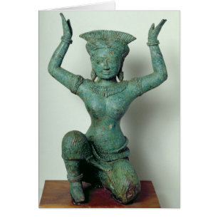 Cartão Figura feminino do ajoelhamento usada para apoiar