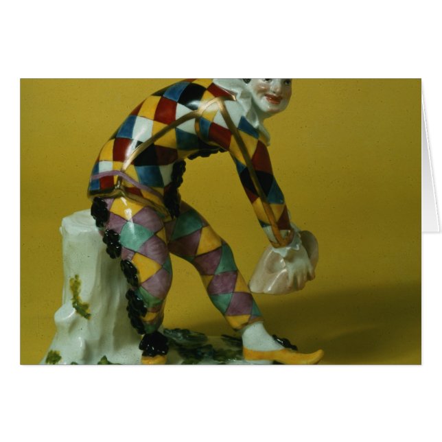 Cartão Figura Meissen de Harlequin, c.1750 (Frente Horizontal)