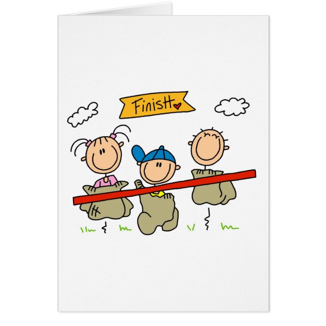 Cartão Figura raça da vara de saco (Frente)