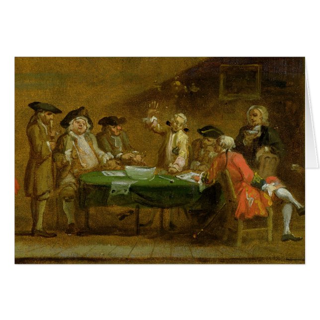 Cartão Figuras em uma taberna ou em uma casa do café, (Frente Horizontal)