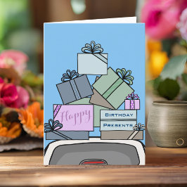 Cartão Figuras Figaro Car Driver Happy Birthday Card