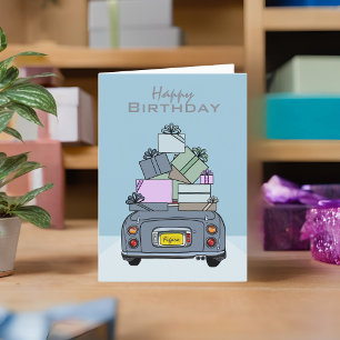 Cartão Figuras Lapis Cinza Figaro Happy Birthday Card