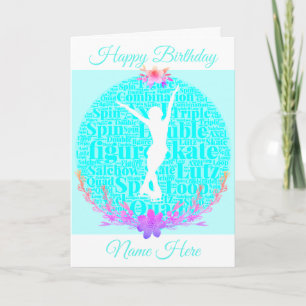 Cartão Figure Skating Birthday Card Personalize