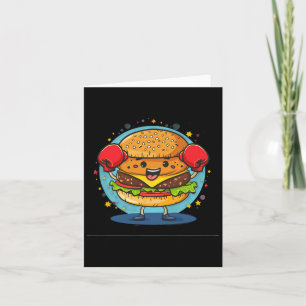 Cartão Figurino De Burger Smash Com Luvas Engraçadas