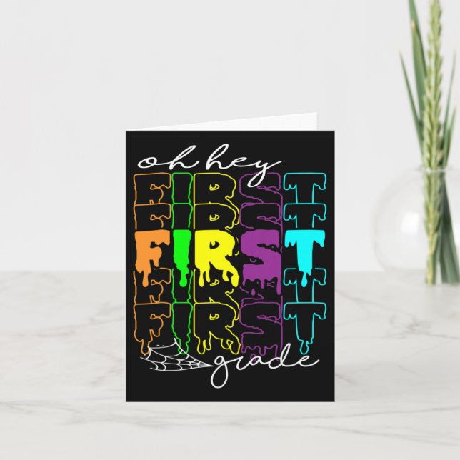 Cartão Figurino de Halloween - Ei, Professor de 1º ano (Frente)