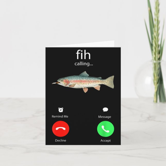 Cartão Fih Calling Remind Me Message Decline Accept Phone (Frente)
