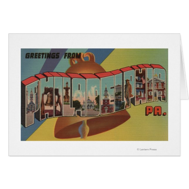 Cartão Filadélfia, Pensilvânia (Liberty Bell) (Frente Horizontal)