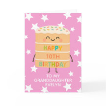 Filha 10º Aniversário, Bolo Rosa, Fresco, Personal