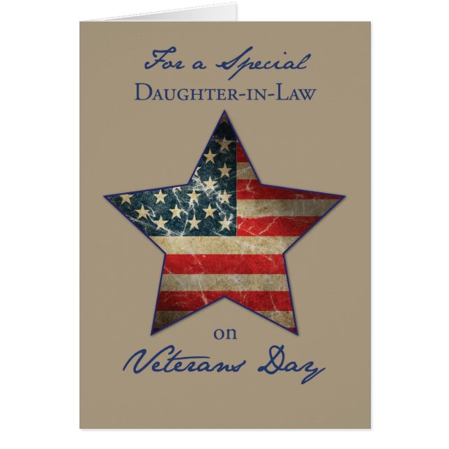 Cartão Filha de Direito, Feliz Dia dos Veteranos, Velha E (Frente)