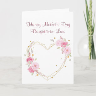 Cartão Filha dia de as mães no Coração Flor da Lei