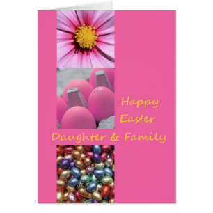 Cartão Filha e Felz pascoa familiar