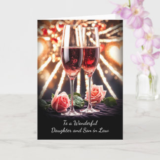 Cartão Filha e Filho em Direito Aniversário do Marido