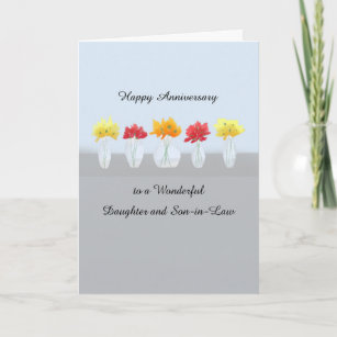 Cartão Filha e Filho no Aniversário do Casamento da Lei
