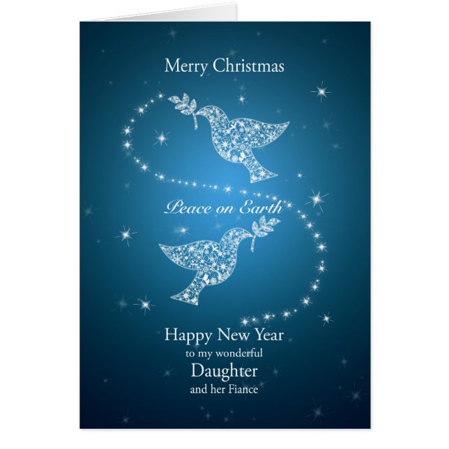 Cartão Filha e seu noivo, Natal das pombas (Frente)