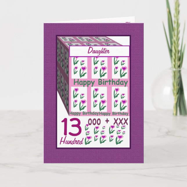 Cartão FILHA - Feliz aniversário de 13 (Frente)