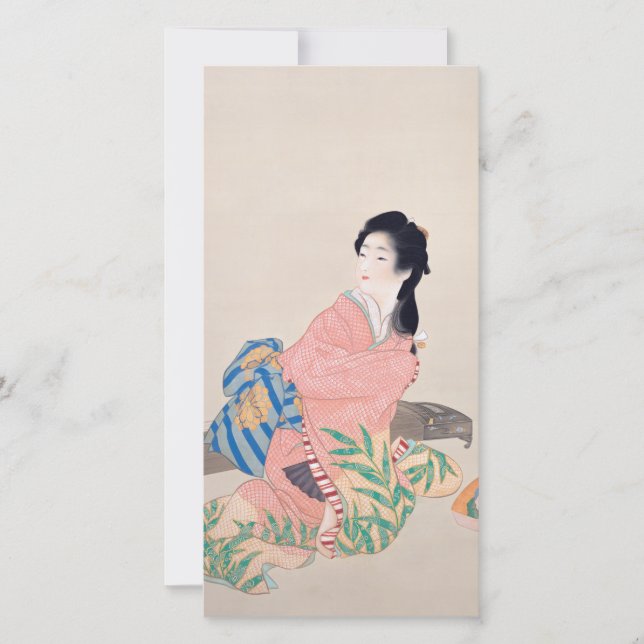 Cartão Filha Miyuki (Elegante moça Japonesa, Arte Asiátic (Frente)