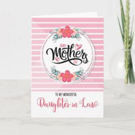 Cartão Filha na Lei da Bontânica Rosa Dia de as mães