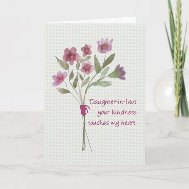 Cartão Filha no Buquê de Lei das Flores Obrigado (Frente)