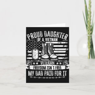 Cartão Filha Orgulhosa De Um Veterano Do Vietnã A Liberda