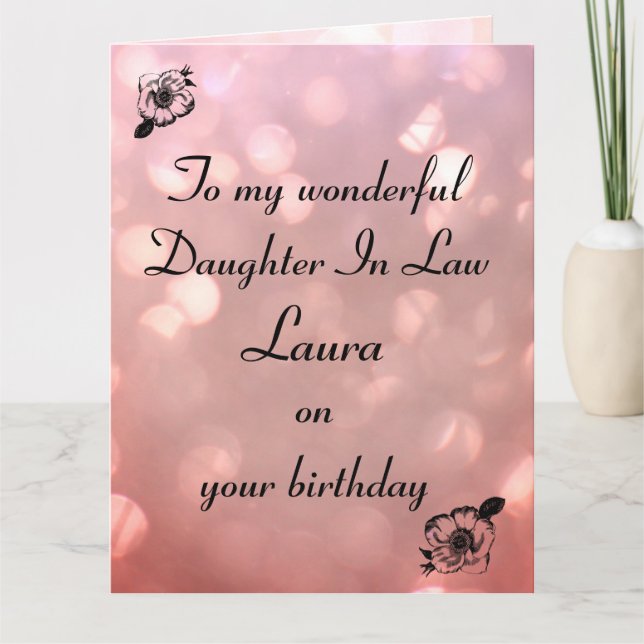 Cartão Filha Personalizada No Aniversário Da Lei (Frente)