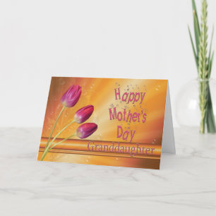 Cartão Filha, tulipas de Dia de as mães
