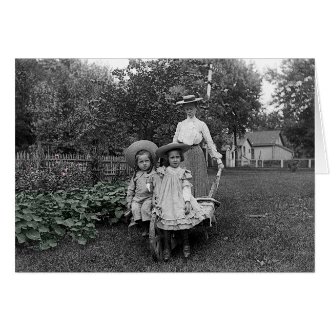 Cartão Filhas-Mãe, Jardim de Jardinagem Heirloom 1890 (Frente Horizontal)