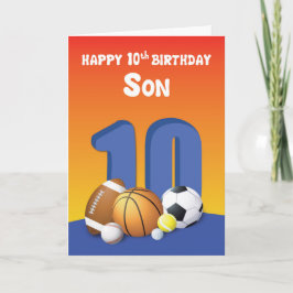 Cartão Filho 10º Aniversário de Esportes