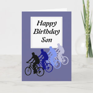 Cartão Filho, Aniversário, Bicicleta, Engraçado De Cicl